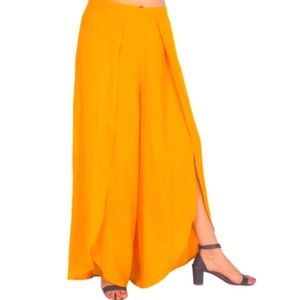 DREW Wide-Leg Golden Palazzo Pants